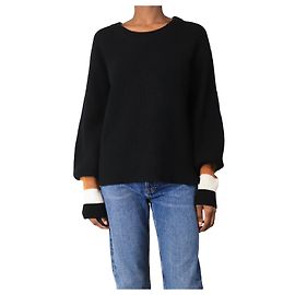 A.L.C Schwarzer gerippter Wollpullover - Größe XS Schwarz