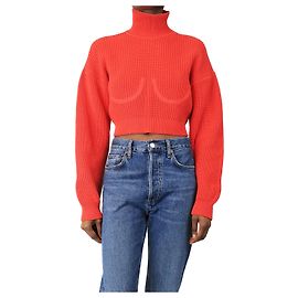 Simon Miller Roter weitmaschiger Strickpullover aus Baumwolle - Größe XS/S Rot