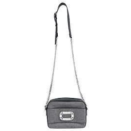 Roger Vivier Photocall Camera Bag in Grey Wool Grey