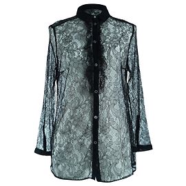 Camicia in pizzo nero Burberry Nero