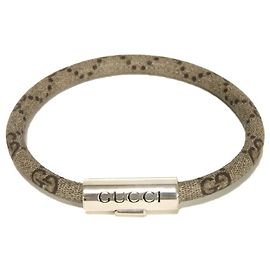 Pulseira em lona GG Supreme da Gucci Marrom Bege