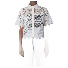 Frame Denim Camisa blanca de broderie anglaise - talla S Blanco