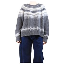 Nili Lotan Dunkelgrauer Fairisle-Pullover - Größe L Grau
