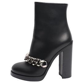 Givenchy Black leather boots with chain front - size EU 36 (UK 3) Black