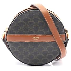 Céline-Celine Triomphe Round Purse Shoulder Bag-Black