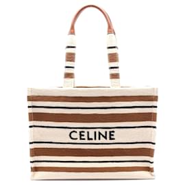 Céline-Celine Large Cabas Canvas Tote Bag-Brown