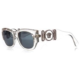 Gianni Versace oversized clear sunglasses. White