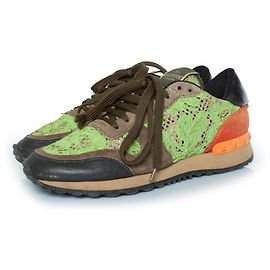 Baskets en dentelle et daim Rockrunner de Valentino Garavani Multicolore