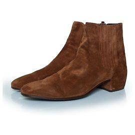 Botas Chelsea Caleb em camurça marrom Saint Laurent Marrom