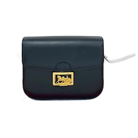 Céline-Celine Calf Leather Shoulder Bag-Blue