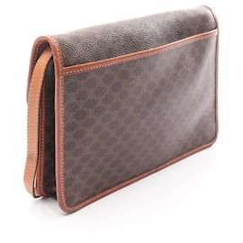 Céline-Celine Macadam PVC Coated Canvas Shoulder Bag-Brown