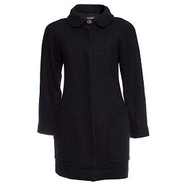 Chanel black and blue wool coat. Blue