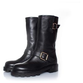 Jimmy Choo Biker 2 leather boots Black