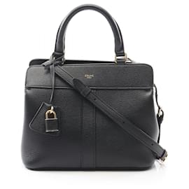 Céline-Celine Cabas de France Small Leather Handbag-Black