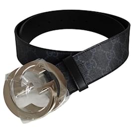 Gucci-Cinto de couro GG Supreme da Gucci-Preto