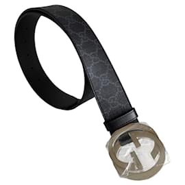 Gucci-Cinto de couro GG Supreme da Gucci-Preto