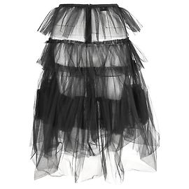 Jupe midi en tulle à volants Dries Van Noten en polyester noir Noir