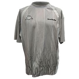 Grau Polyester T-Shirt mit Acne Studios X Kappa Logo Grau