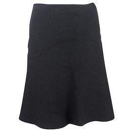 Saia midi Prada em lã preta Preto