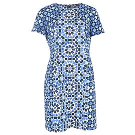 Michael Michael Kors Bedrucktes Mini-Kleid aus Blauer Baumwolle Andere