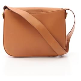 Céline-Celine Leather Shoulder Bag-Brown