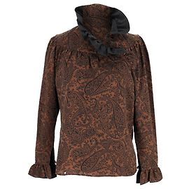 Kenzo Paisley Print Blouse in Brown Wool Brown