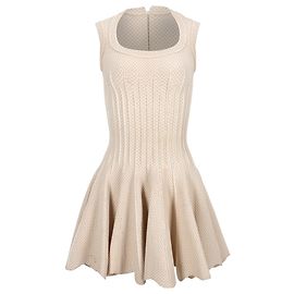 Alaïa Ärmelloses Mini-Kleid Alaia aus beiger Viskose Beige