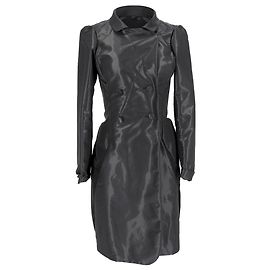 Balenciaga Double Breasted Coat in Black Polyester Black
