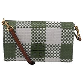 Bolsa transversal trançada McGraw da Tory Burch em couro verde Verde