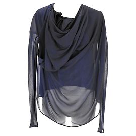 Haider Ackermann Draped Top in Navy Blue Silk Blue Navy blue