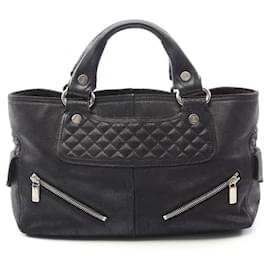 Céline-Celine Boogie Bag Leather Handbag-Black