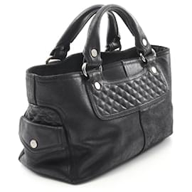 Céline-Celine Boogie Bag Leather Handbag-Black