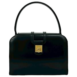 Céline-Celine Black Leather Handbag Mini Tote-Black