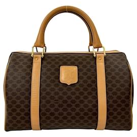 Céline-Celine Macadam Pattern Leather Handbag-Brown