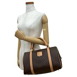 Céline-Celine Macadam Pattern Leather Handbag-Brown