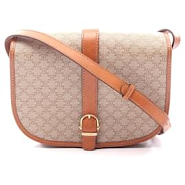 Céline-Celine Macadam PVC Coated Canvas Leather Shoulder Bag-Brown,Beige