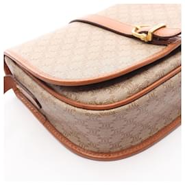 Céline-Celine Macadam PVC Coated Canvas Leather Shoulder Bag-Brown,Beige