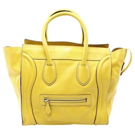Céline-Celine Luggage Mini Shopper Leather Handbag-Yellow