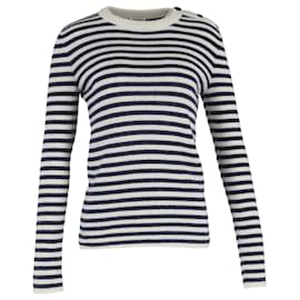 Saint Laurent- Saint Laurent Knitted Striped Crewneck Sweater in Multicolor Wool-Multiple colors