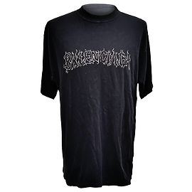 Camiseta de algodão preta com logo em metal Balenciaga Preto