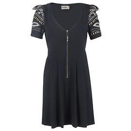 Temperley London Alice Temperley Ghana Puff Sleeve Mini Kleid aus schwarzem Polyester Schwarz