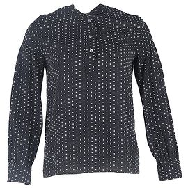 Apc A.P.C. Langarmbluse mit Punkten aus schwarzer Seide Schwarz