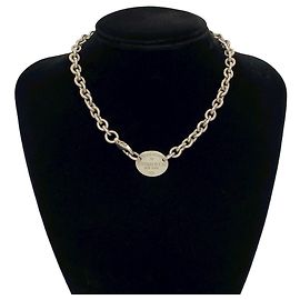 Tiffany & Co Tiffany Return to Oval Necklace Silvery