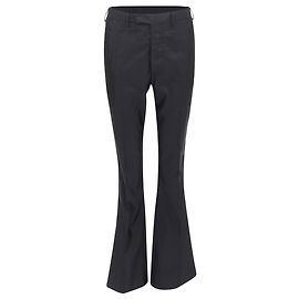 Prada shiny nylon mid waisted flare boot cut crop trousers Black