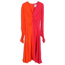 Abito Midi Bicolore Carolina Herrera in Seta Multicolore Multicolore