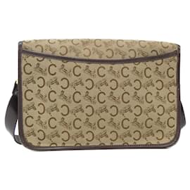 Céline-Celine Canvas Shoulder Bag-Brown,Beige