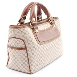 Céline-Celine Boogie Bag Macadam Canvas Leather Handbag-Brown,Beige