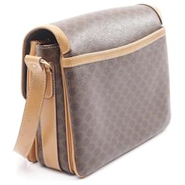 Céline-Celine Macadam PVC Coated Canvas Shoulder Bag-Brown