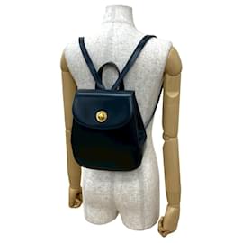 Céline-Celine Navy Calfskin Mini Backpack-Navy blue
