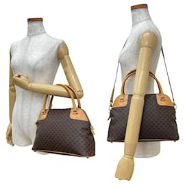 Céline-Celine Macadam Leather 2-Way Handbag-Brown